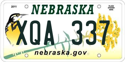 NE license plate XQA337