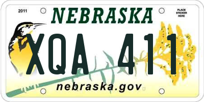 NE license plate XQA411