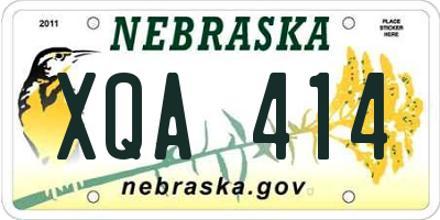 NE license plate XQA414