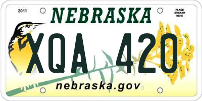 NE license plate XQA420