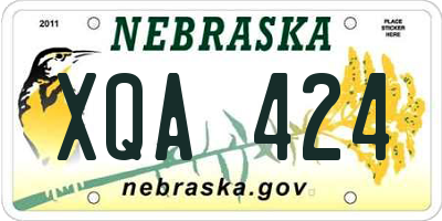 NE license plate XQA424
