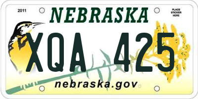 NE license plate XQA425