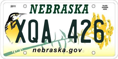 NE license plate XQA426