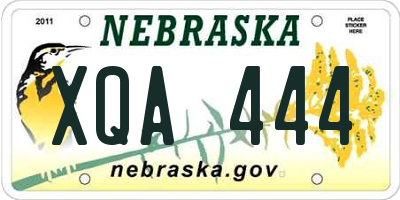 NE license plate XQA444