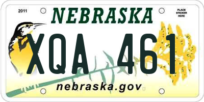 NE license plate XQA461