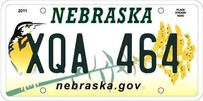 NE license plate XQA464