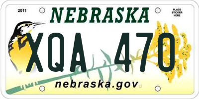 NE license plate XQA470