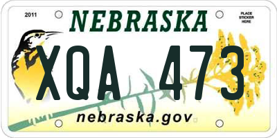 NE license plate XQA473
