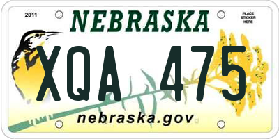 NE license plate XQA475