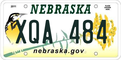 NE license plate XQA484