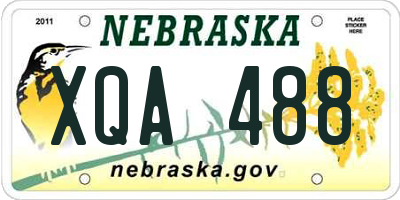 NE license plate XQA488