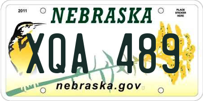 NE license plate XQA489