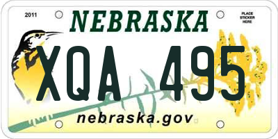 NE license plate XQA495