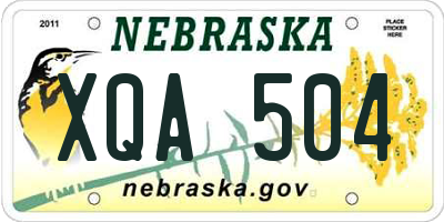 NE license plate XQA504
