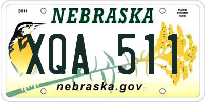 NE license plate XQA511