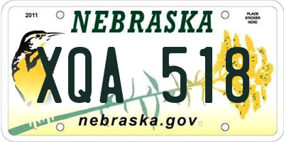 NE license plate XQA518