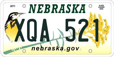 NE license plate XQA521