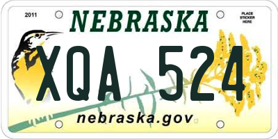NE license plate XQA524