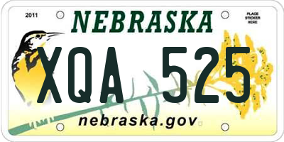 NE license plate XQA525