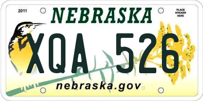 NE license plate XQA526