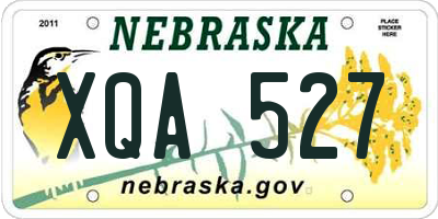 NE license plate XQA527