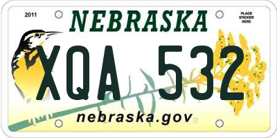 NE license plate XQA532