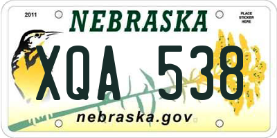 NE license plate XQA538