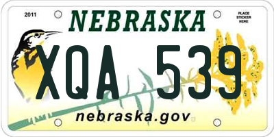 NE license plate XQA539