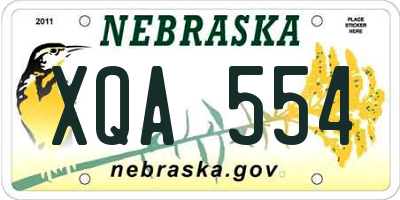 NE license plate XQA554