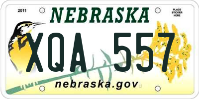 NE license plate XQA557