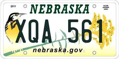 NE license plate XQA561