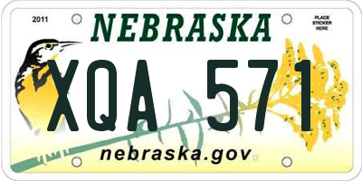 NE license plate XQA571