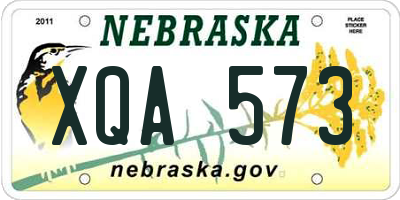 NE license plate XQA573