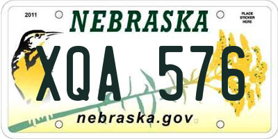 NE license plate XQA576