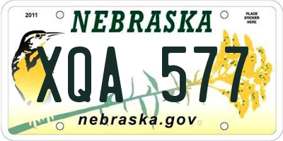 NE license plate XQA577