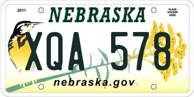 NE license plate XQA578