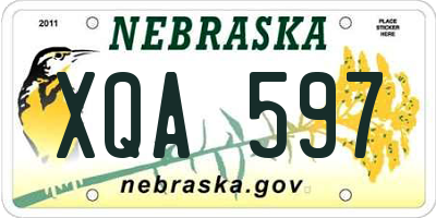 NE license plate XQA597