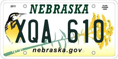 NE license plate XQA610