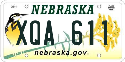 NE license plate XQA611