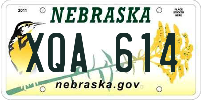 NE license plate XQA614