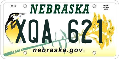 NE license plate XQA621