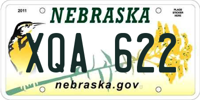NE license plate XQA622