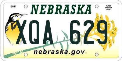 NE license plate XQA629