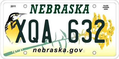 NE license plate XQA632