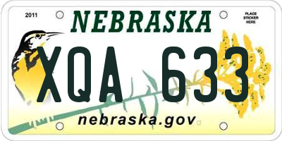 NE license plate XQA633
