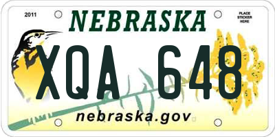 NE license plate XQA648