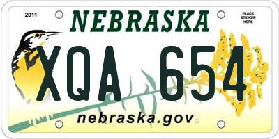 NE license plate XQA654