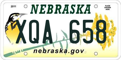 NE license plate XQA658