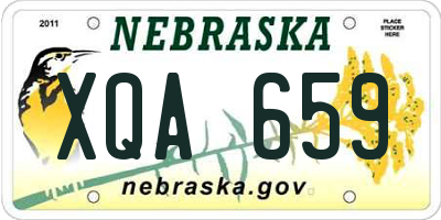 NE license plate XQA659