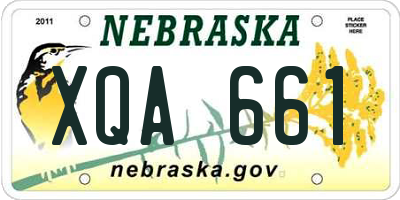 NE license plate XQA661